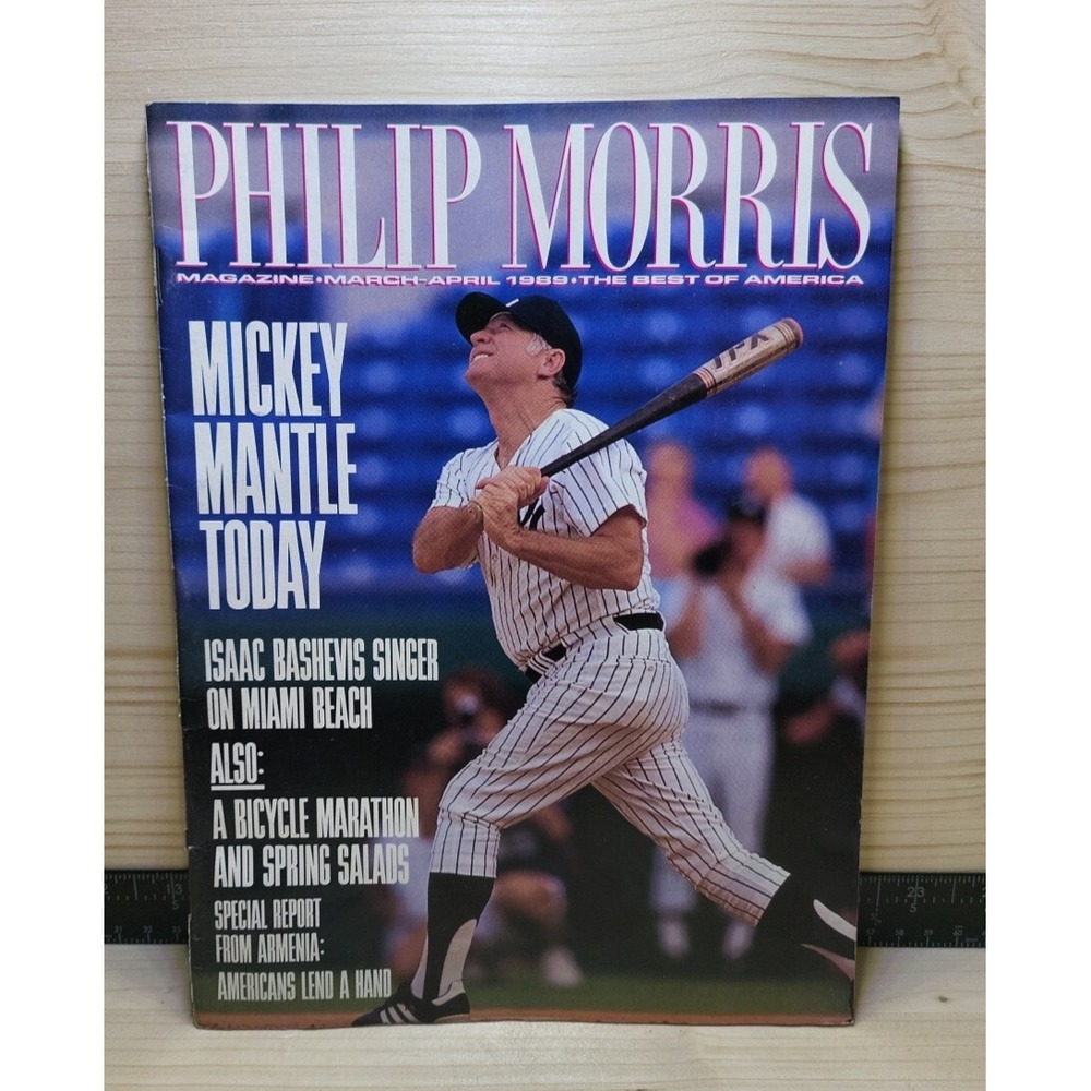 Mickey Mantle Philip Morris Magazine March April 1989 New York Yankees Vintage